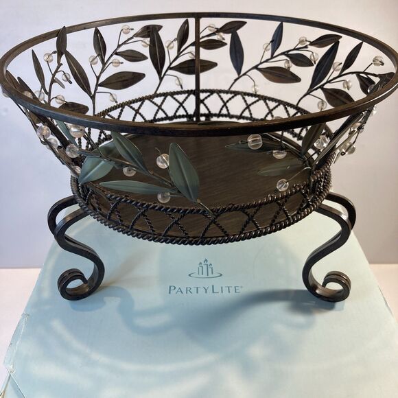 PartyLite Garden Lites 3 Wick Candle Holder Base Stand Rustic P8054B With Box - Picture 1 of 13